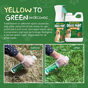 PetraTools Grass Paint for Pets, Ready-to-Use Green Grass Lawn Spray & Dog Spot Grass Repair & Grass Paint for Lawn, Lawn Paint Leak-Proof Bottle with 64oz Green Grass Spray for Lawn & Turf Paint