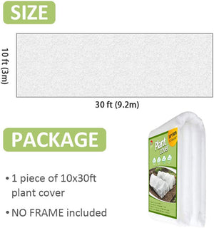 SUNPRO Plant Covers Freeze Protection,10Ft x 30Ft Reusable Floating Row Cover, Freeze Protection Plant Blankets for Cold Weather 1.0 oz/yd² (Support Hoops Not Included)