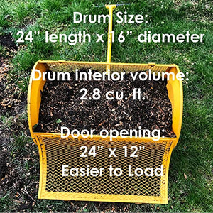 SIMPO Peat Moss Spreader Compost Spreader Lawn & Garden Spreader 24" x 16" x 59" Long Adjustable Handle No-Tool Easy Assembly
