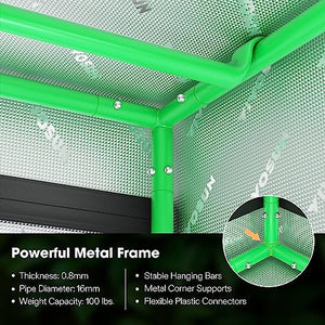 VIVOSUN D948 2-in-1 9x4 Grow Tent, 108"x48"x80" High Reflective Mylar with Multi-Chamber and Floor Tray for Hydroponic Indoor Plant