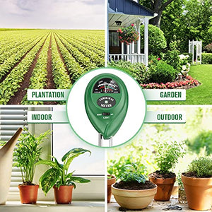 Atree Soil pH Meter, 3-in-1 Soil Tester Kits with Moisture,Light and PH Test for Garden, Farm, Lawn, Indoor & Outdoor (No Battery Needed)