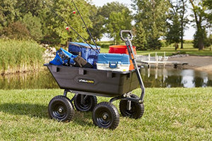 Gorilla Carts GOR6PS Poly Yard Dump Cart, Heavy-Duty Convertible 2-in-1 Handle, 1-(Pack), Black