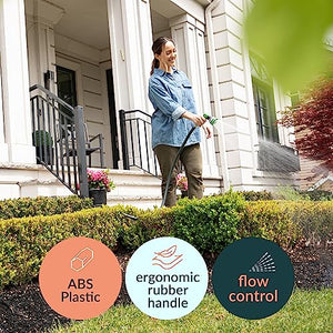 ALMA Garden Hose Nozzle Sprayer with THUMB CONTROL ON OFF VALVE - 10 Spray Pattern Perfect Garden Water Hose Sprayer Nozzle for Outdoor - Hose Head Attachment Gun Handle Nozzles
