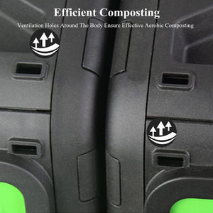 Rotatable Composting Tumblers, Outdoor Dual Chamber Composter Bin with 2 Sliding Doors, BPA Free & UV Resistant, Yard Waste Bin, Garden Trash Can