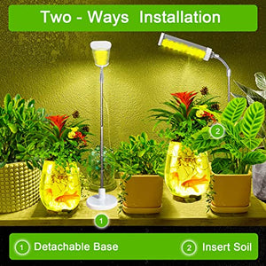 JSYBOY Grow Light for Indoor Plants Plant Lamp for Seedings Succulents Bulbs Full Spectrum Gooseneck Small Plants Growing, Auto On/Off Timing & 5 Dimming (Silver)