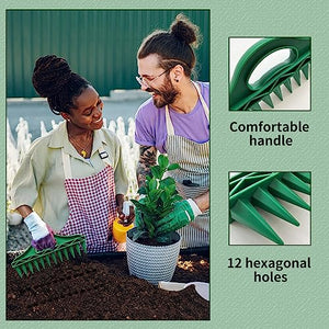 MTOEZKAE Planting Tools Sow Dibbler with 12 Holes, Seed Spacing Tool for Garden, Plant Seed Soil Digger for Fast Seeding, Waterproof, Durable PP Material(2 Pack,Green)