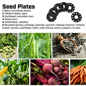 Chapin 8701B Garden Push Seeder Planter With 6 Seed Plates for up to 20 Varieties of Seeds, Zinc Plow Blade, Row Marker, Powder Coated Steel Frame, Red/Black