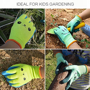 SECHAND Childrens Gardening Gloves, Toddler Work Gloves Ages 2-4, Kids Garden Gloves, Good Grip, Comfortable for Little Gardeners (Size 2)