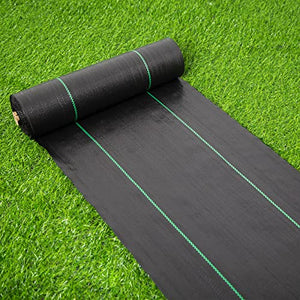 EXTRAEASY Garden Weed Barrier Landscape Fabric,Weed Block Fabric Heavy Duty 3.2OZ,Woven Mulch for Landscaping Ground Cover Weed Control Fabric, Black Garden Bed Liner (1.4ft x 50ft)