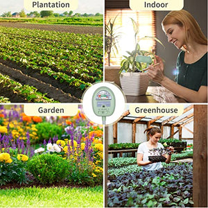 Soil Moisture Meter,4-in-1 Soil Ph Meter, Soil Tester for Moisture, Light,Nutrients, pH,Soil Ph Test Kit, Great for Garden, Lawn, Farm, Indoor & Outdoor Use (No Battery Required)