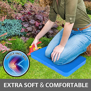HOOPLE Extra Thick Kneeling Pad, Soft Foam Kneeling Cushion, Waterproof Knee Pads, Lightweight Knee Mat for Bathing, Workout Supplies, Exercise Yoga, Garden Work Gifts 15.7 x 11 Inches Blue