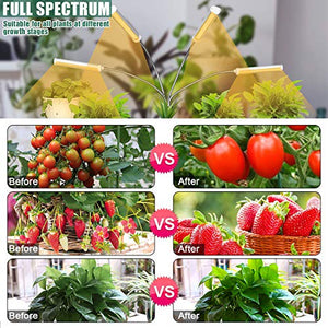 Grow Lights for Indoor Plants,Lxyoug Full Spectrum with 60" Extendable Tripod Stand,420 LEDs 200W Auto On/Off Timing Function Four-Heads Floor Plant Grow Light for Various Plants