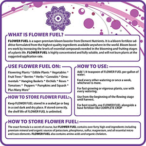 Bloom Booster and Yield Enhancer for Plants - Big, Heavy, Healthy Harvests, for Use in Soil and Hydroponics - Concentrated Phosphorus and Potassium - Flower Fuel 1-34-32, 250g