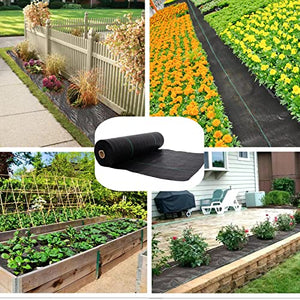 EXTRAEASY Garden Weed Barrier Landscape Fabric,Weed Block Fabric Heavy Duty 3.2OZ,Woven Mulch for Landscaping Ground Cover Weed Control Fabric, Black Garden Bed Liner (1.4ft x 50ft)