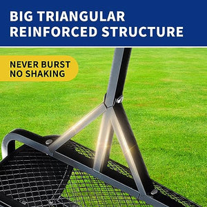 Pipleo Compost Spreader, 24'' Peat Moss Spreader with Adjustable T Shaped Handle Seeding, Lightweight Metal Mesh Spreader for Lawn and Garden for Top Dressing Compost, Dirt, Mulch, Soil (Black)