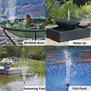Biling Solar Water Fountain Pump Outdoor, Upgraded Solar Fountain Pond Pump Kit with Stake, Solar Powered Fountain Water Pump for Bird Bath, Garden, Backyard, Pool, Fish Tank