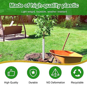 FCENDS Tree Trunk Protector,4 Pcs Plastic Spiral Tree Guard, Plastic Tree Bark Wraps to Protect Bark from Animals and Lawn Mowers (White-4PCS)