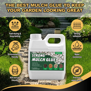 Oycevila Strong Concentrate Mulch Glue, Gravel Binder Mulch Glue, Non-Toxic Mulch Glue, Mulch Landscape Lock Adhesive Pea Gravel Stabilizer, Mulch Rock Glue for Landscaping Pea Gravel & Bark 32 oz