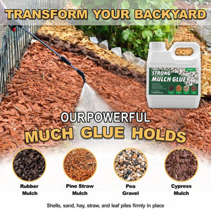 Oycevila Strong Concentrate Mulch Glue, Gravel Binder Mulch Glue, Non-Toxic Mulch Glue, Mulch Landscape Lock Adhesive Pea Gravel Stabilizer, Mulch Rock Glue for Landscaping Pea Gravel & Bark 32 oz