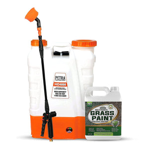 PetraTools Grass Paint Max Strength (1 Gal) and 4 Gallon Battery Powered Backpack Sprayer