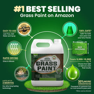 PetraTools Grass Paint Max Strength (1 Gal) and 4 Gallon Battery Powered Backpack Sprayer